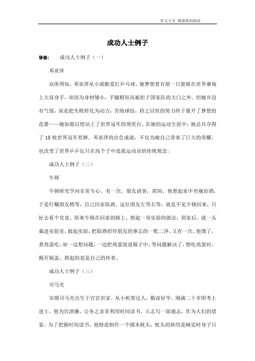 成功人士例子