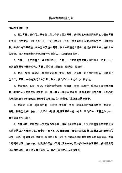 描写青春的排比句