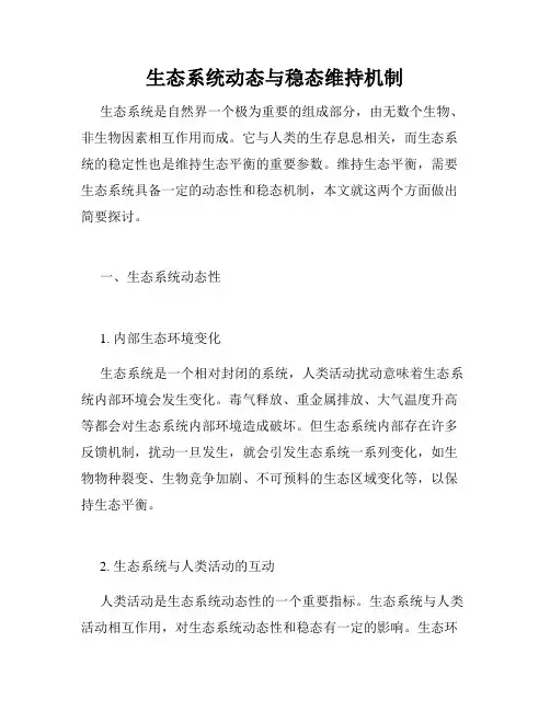 生态系统动态与稳态维持机制