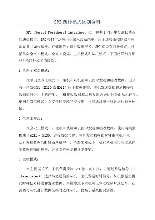 SPI四种模式区别资料