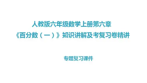 人教版六年级数学上册第六章《百分数(一)》复习题卷