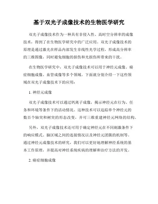 基于双光子成像技术的生物医学研究