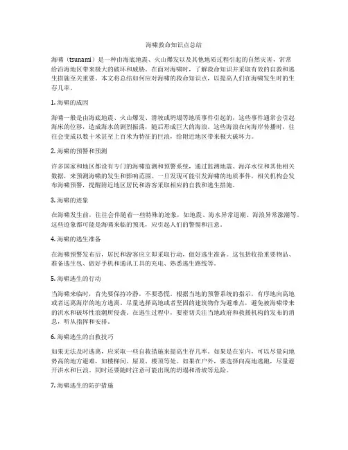 海啸救命知识点总结