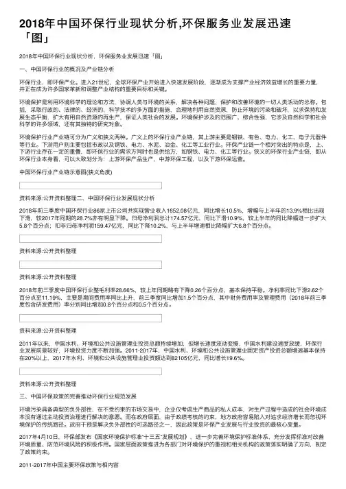 2018年中国环保行业现状分析,环保服务业发展迅速「图」