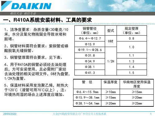 大金安装标准