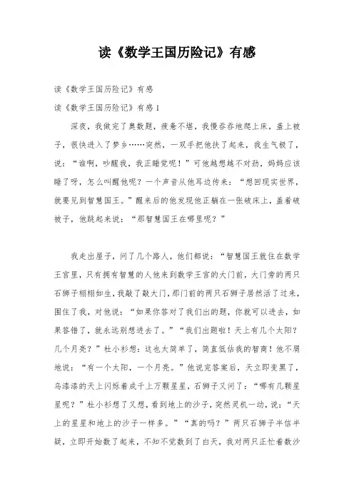 读《数学王国历险记》有感