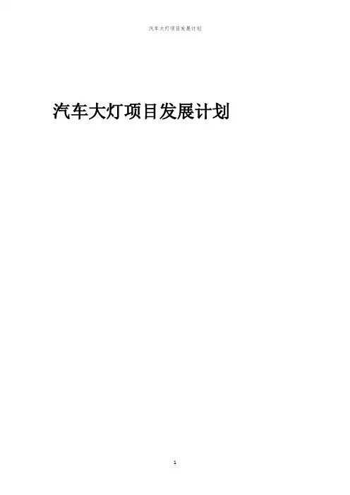 2024年汽车大灯项目发展计划
