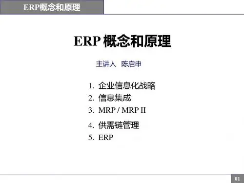 陈启申的ERP概念与原理讲解大全