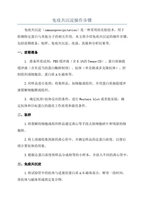 免疫共沉淀操作步骤