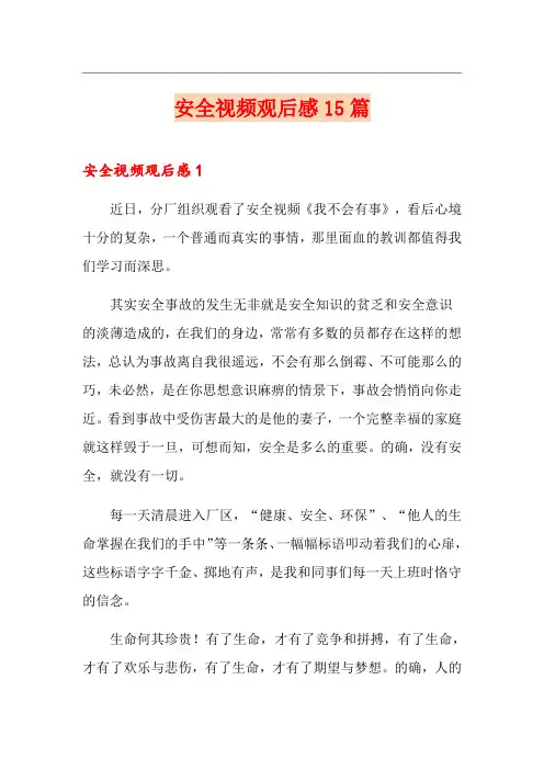 安全视频观后感15篇