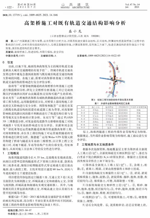 高架桥施工对既有轨道交通结构影响分析
