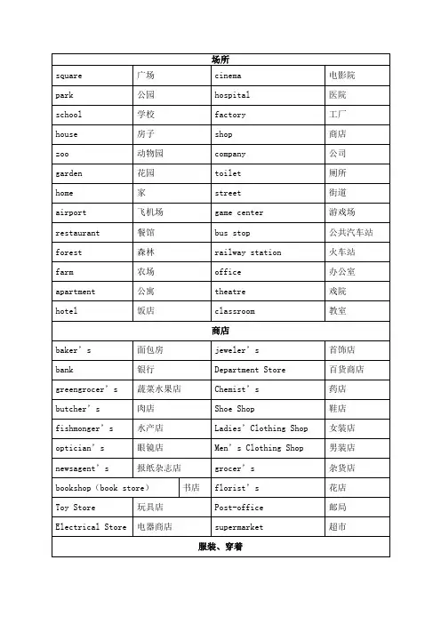 小升初必背1000个英语单词