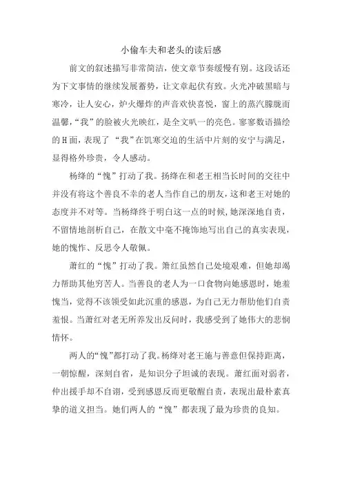 小偷车夫和老头的读后感