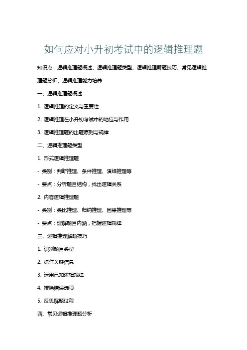 如何应对小升初考试中的逻辑推理题