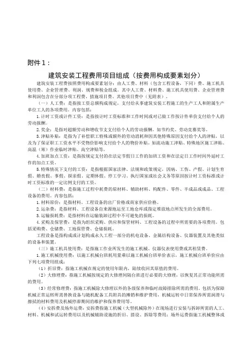 建筑安装工程费用项目组成按费用构成要素划分