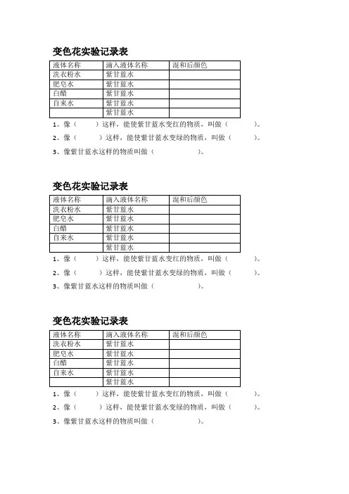 变色实验报告