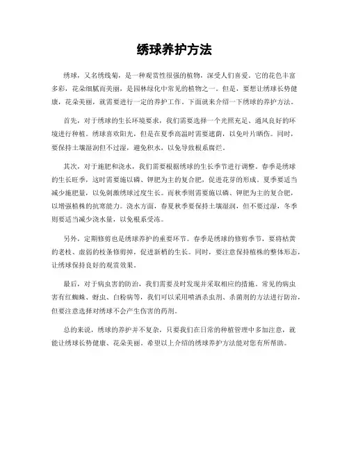 绣球养护方法