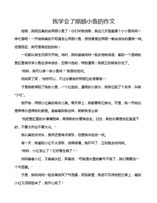 我学会了照顾小鱼的作文