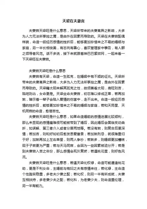 天梁在夫妻宫