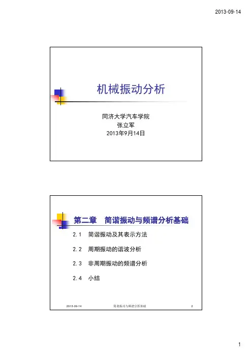 同济大学机械振动-简谐振动与频谱分析基础