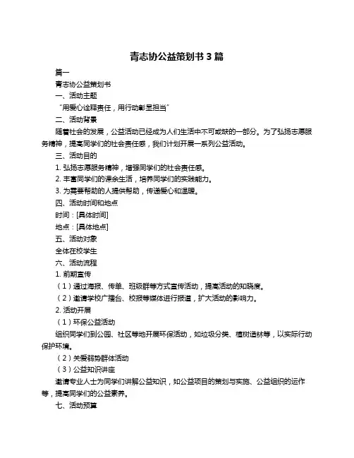 青志协公益策划书3篇