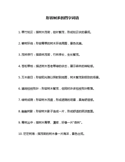 形容树多的四字词语