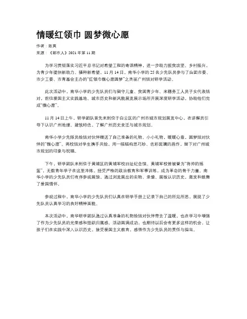 情暖红领巾 圆梦微心愿
