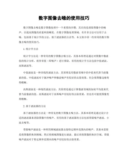数字图像去噪的使用技巧