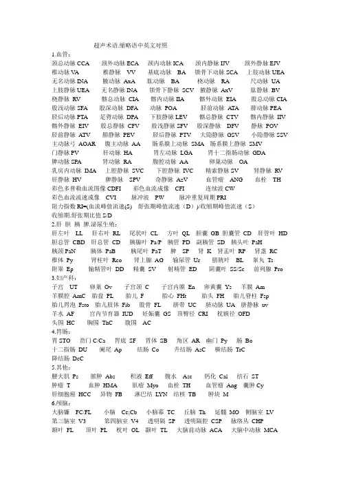 超声术语