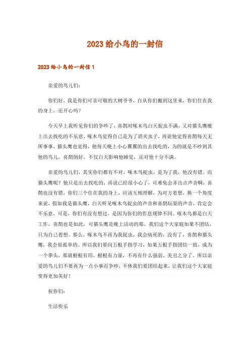 2023给小鸟的一封信_1
