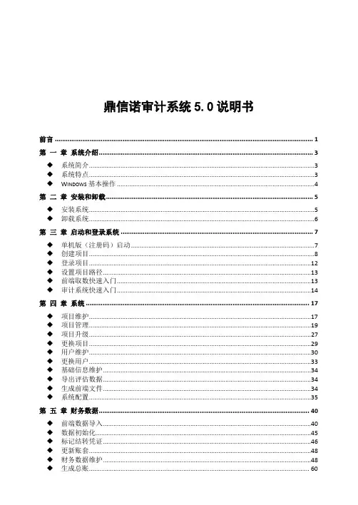 鼎信诺审计系统5000使用说明书(同名5702)