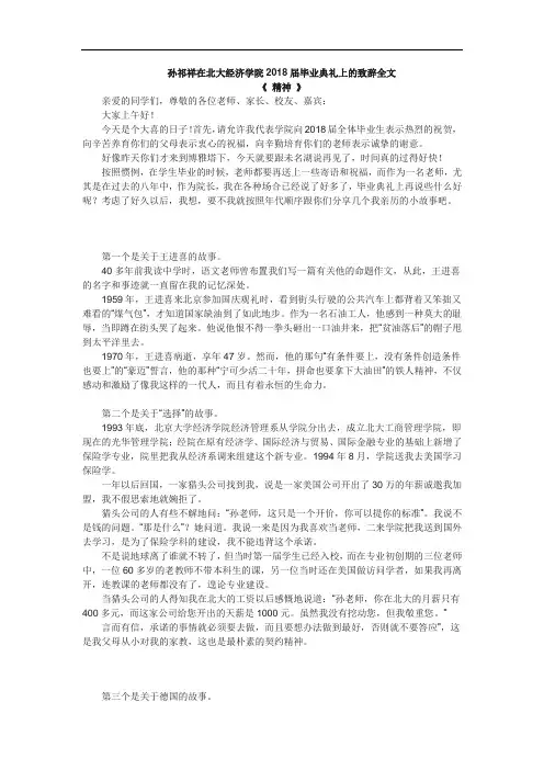 孙祁祥演讲