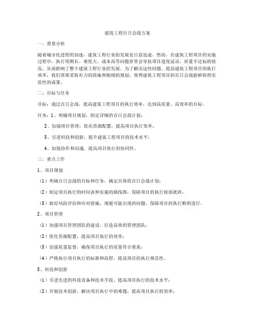 建筑工程百日会战方案