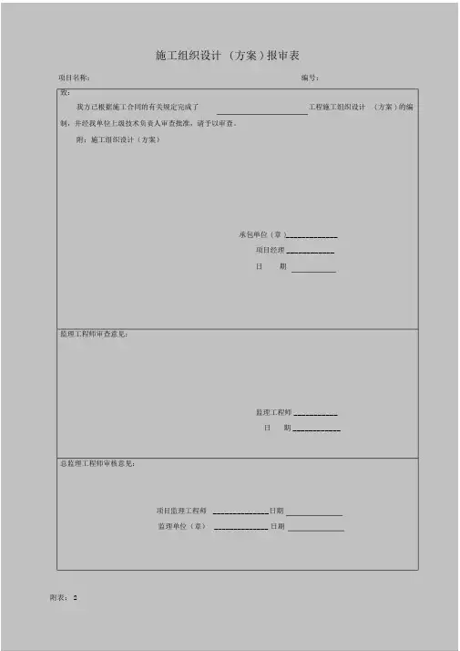 施工方案报审表