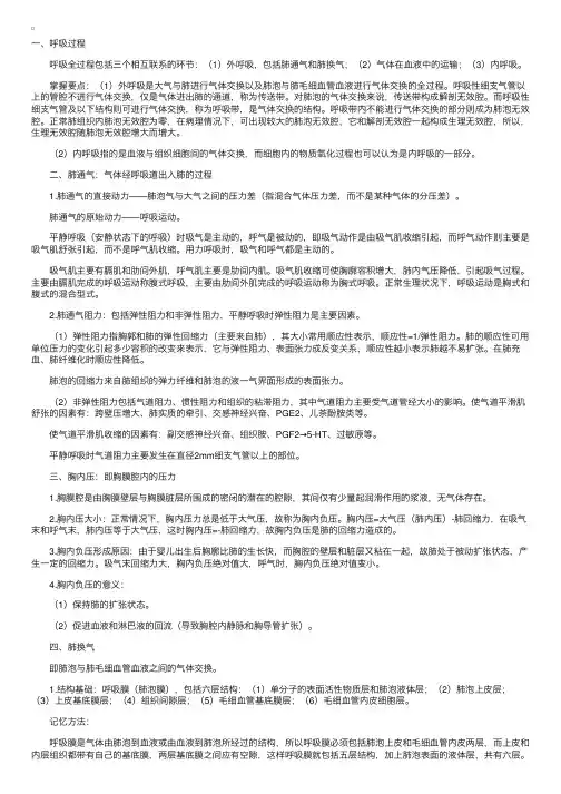 生理学笔记——第五章呼吸