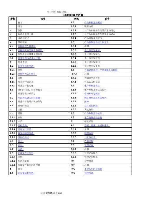 2016年版ISO9001过程分析图_条款应用