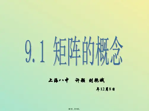 高二数学矩阵的概念(与“矩阵”相关文档)共19张PPT