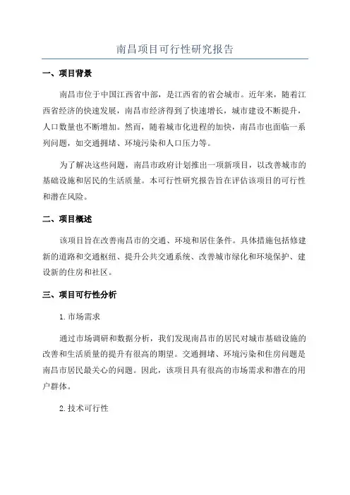 南昌项目可行性研究报告