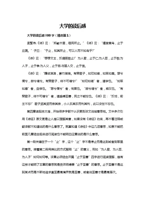 大学的读后感5篇