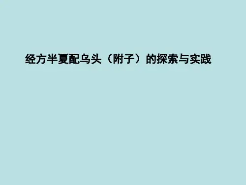 经方半夏配乌头(附子)的探索与实践课件