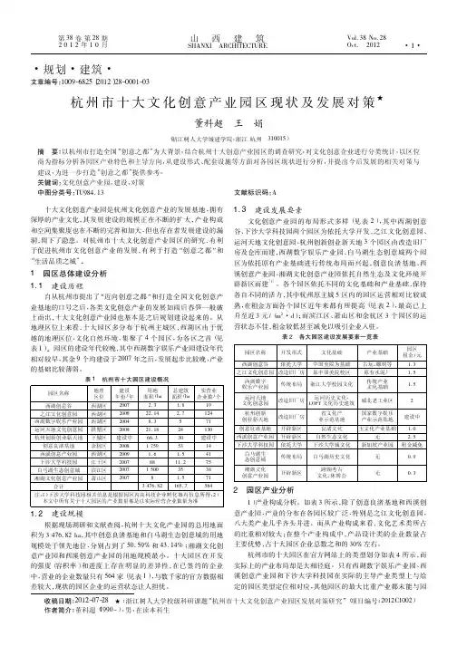 杭州市十大文化创意产业园区现状及发展对策