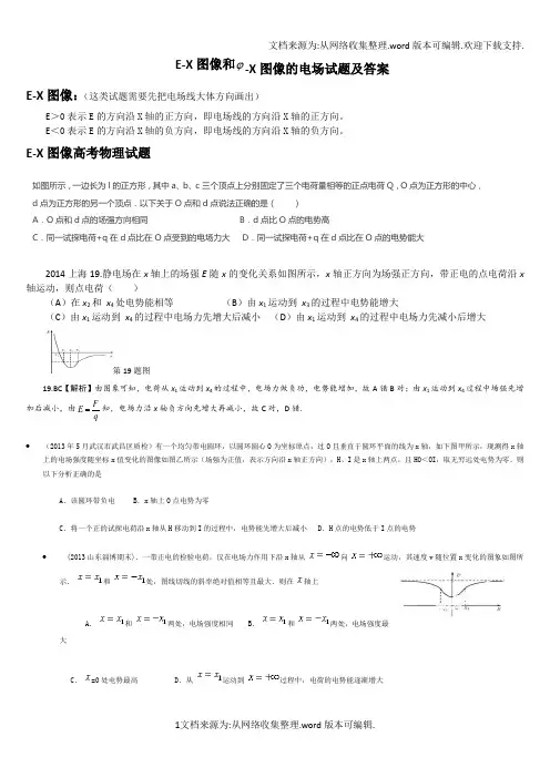 EX图像和电势X图像的电场试题及答案