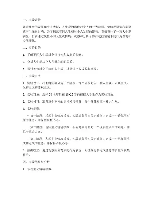人生观实验报告