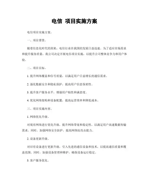 电信 项目实施方案