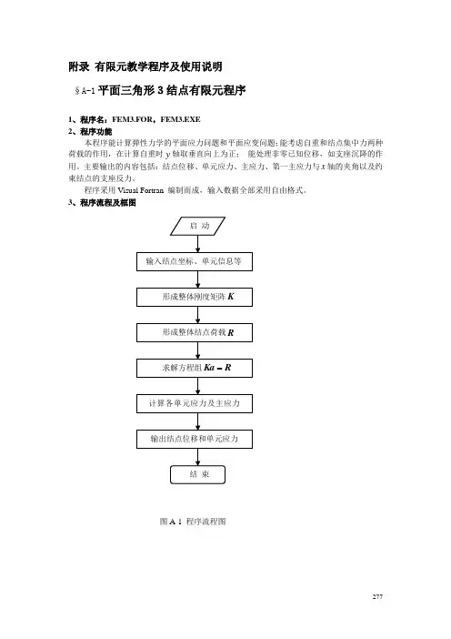 有限元教学程序及使用说明