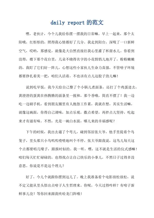 daily report的范文