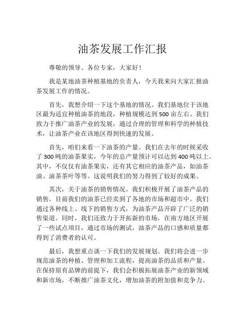 油茶发展工作汇报