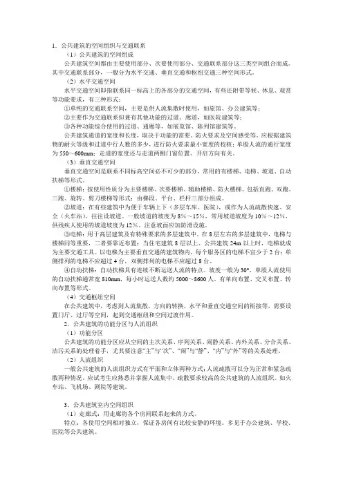 公共建筑的空间组织与场地要求
