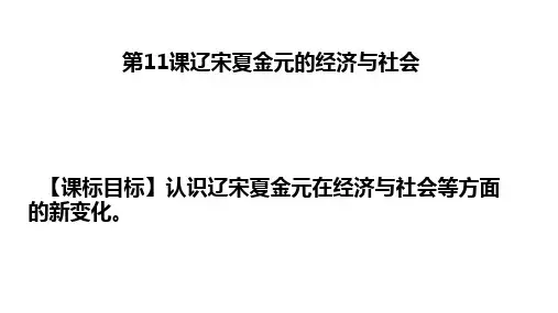 第11课《辽宋夏金元的经济与社会》 课件(共17张PPT)--人教统编版高中历史必修中外历史纲要上册