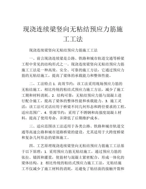 现浇连续梁竖向无粘结预应力筋施工工法(2)